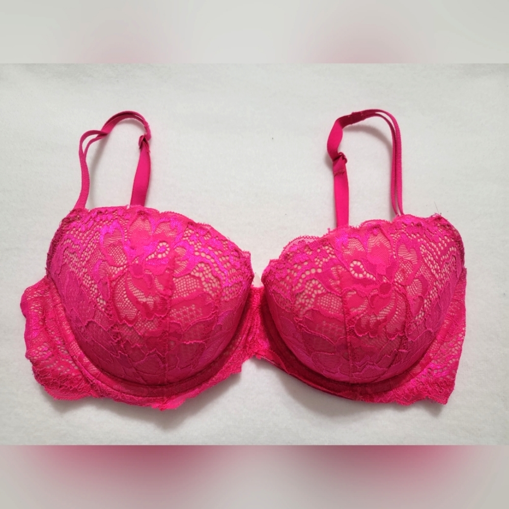 PINK Lace Demi Push-up Bra - 34D